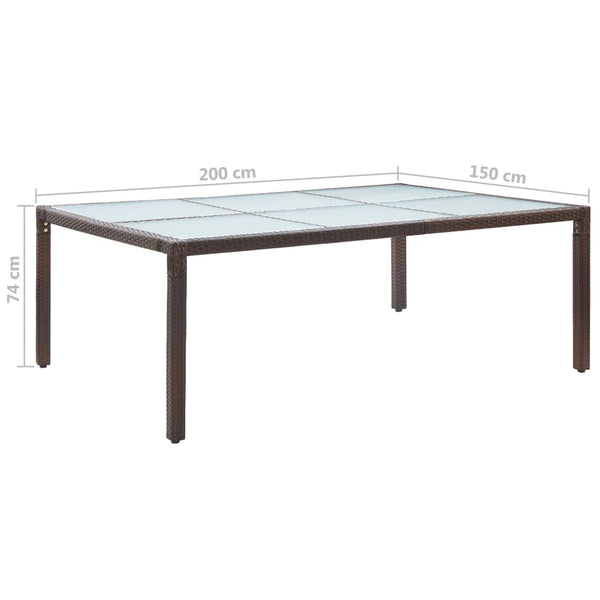 Brauner Gartentisch Tarsia 200x150x74cm (Polyrattan)