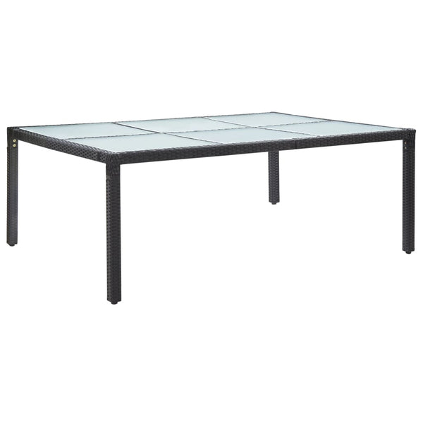 Schwarzer Outdoor-Esstisch Tarsia 200x150x74cm (Polyrattan)