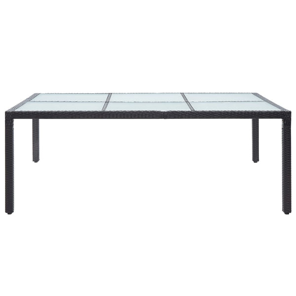 Schwarzer Outdoor-Esstisch Tarsia 200x150x74cm (Polyrattan)