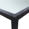 Schwarzer Outdoor-Esstisch Tarsia 200x150x74cm (Polyrattan)