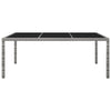 Grauer Gartentisch Tarsia 200x150x74cm (Polyrattan)