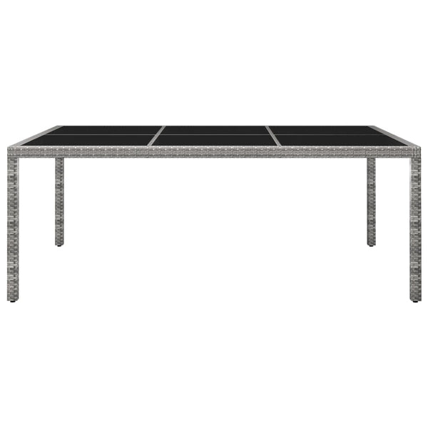 Grauer Gartentisch Tarsia 200x150x74cm (Polyrattan)