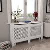 Valkoinen lämpöpatterin suojat Constantuin 152x19x81,5cm (2 kpl mdf)