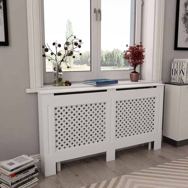 Valkoinen lämpöpatterin suojat Constantuin 152x19x81,5cm (2 kpl mdf)
