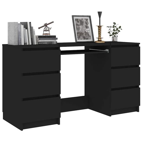Schwarzer Schreibtisch Angelus 140x50x77cm (Holz)