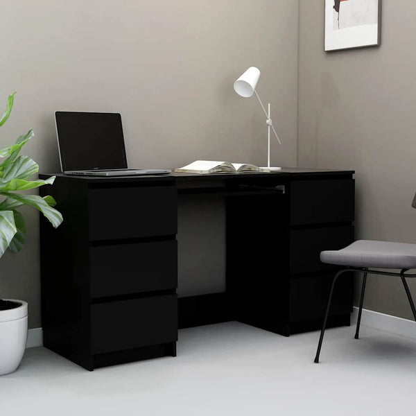 Schwarzer Schreibtisch Angelus 140x50x77cm (Holz)