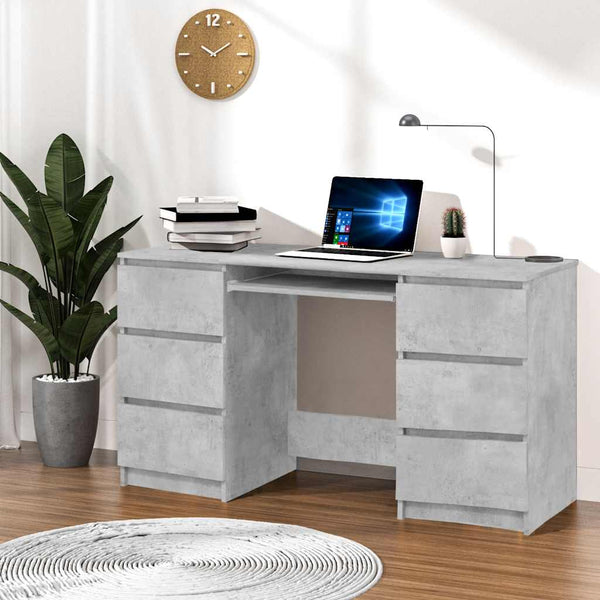 Schreibtisch Angelus 140x50x77cm betongrau (Holz)