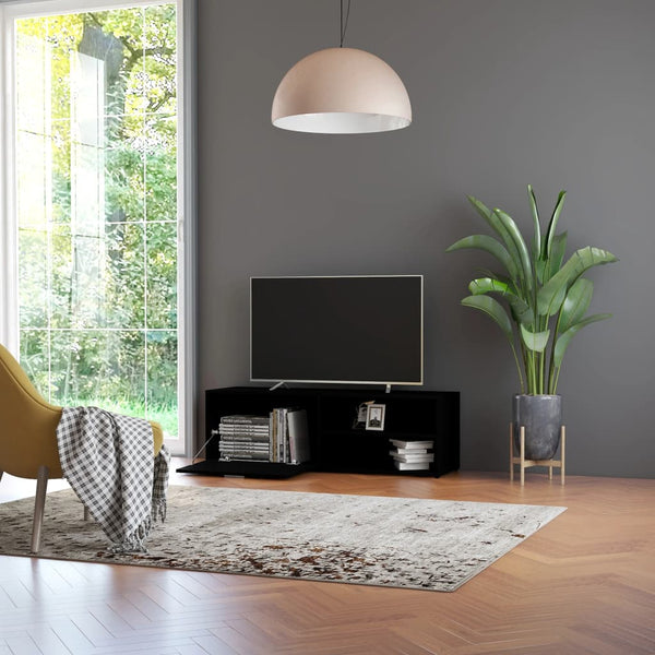Schwarzes TV-Möbel Benona 120x34x37cm (Holz)