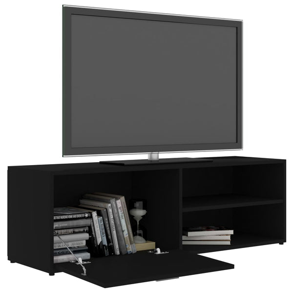 Schwarzes TV-Möbel Benona 120x34x37cm (Holz)