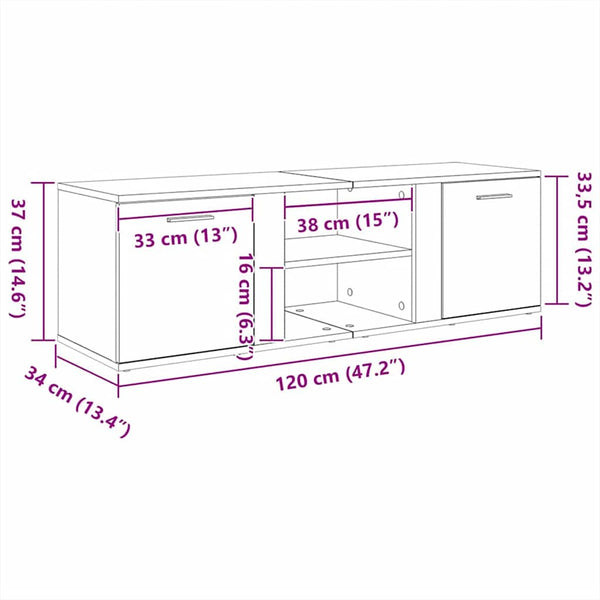 Schwarzes TV-Möbel Filodel 120x34x37cm (Holz)