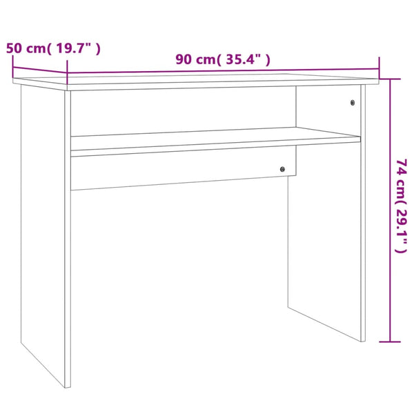 Betongrauer Schreibtisch Agafia 90x50x74cm (Holz)