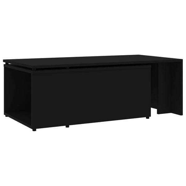 Schwarzer Couchtisch Mitana 150x50x35cm (Holz)