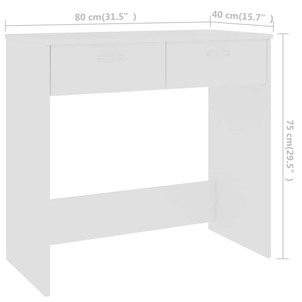 Weißer Schreibtisch Carolica 80x40x75cm (Holz)