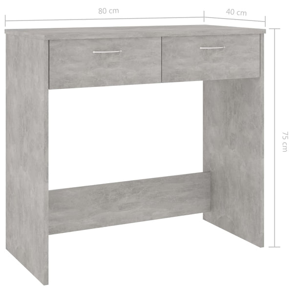 Schreibtisch Carolica 80x40x75cm betongrau (Holz)