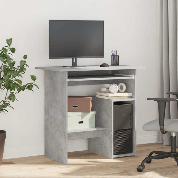 Betongrauer Schreibtisch Seiden 80x45x74cm (Holz)