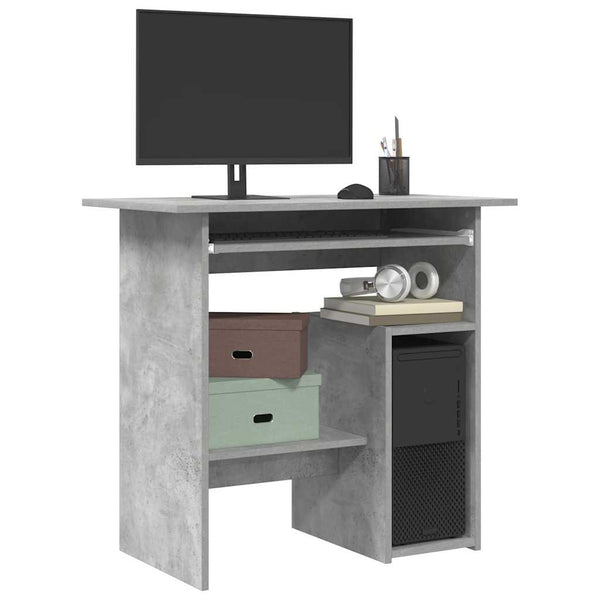 Betongrauer Schreibtisch Seiden 80x45x74cm (Holz)