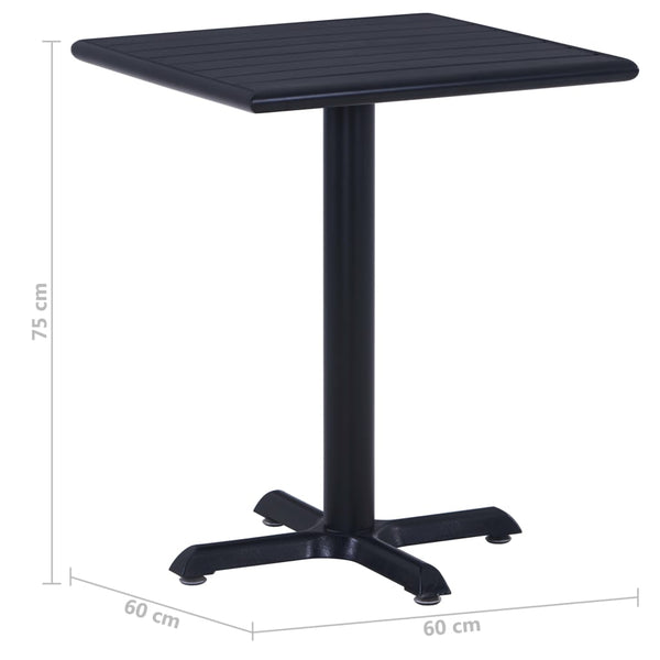 Schwarzer Gartentisch Perisada 60x60x75cm
