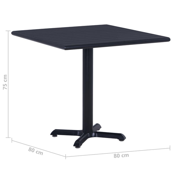 Gartentisch Perisada Schwarz 80x80x75cm