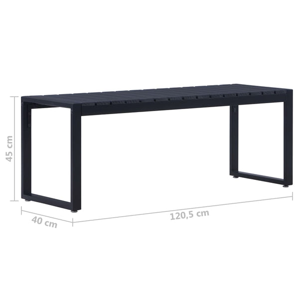 Schwarze Gartenbank Batho 120,5 cm (Polystyrolplatte)
