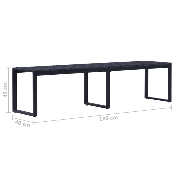 Schwarze Gartenbank Batho 180cm (Polystyrolplatte)