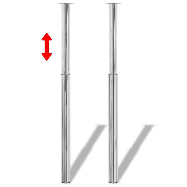 Verchromte Teleskop-Tischbeine Velva 710 mm – 1.100 mm (4 Stk.)