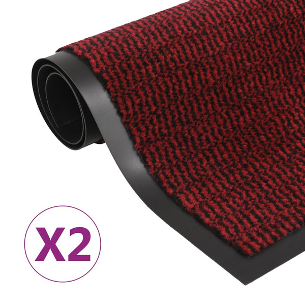 Roter Schmutzfangteppich Rihawi 40x60cm (2 Stück rechteckiger Flor)