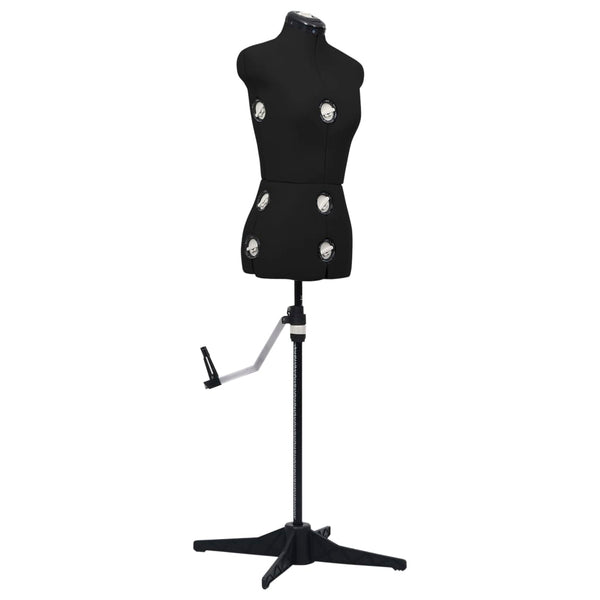 Schwarze verstellbare Schneiderpuppe Dame Marsilia S (Größe 33-40)