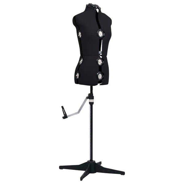 Schwarze verstellbare Schneiderpuppe Dame Marsilia S (Größe 33-40)