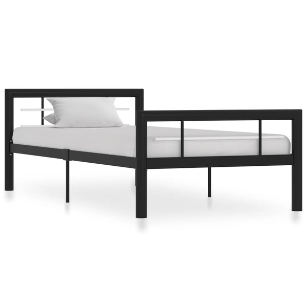Musta ja valkoinen sängynrunko Younger 90x200cm (metalli)