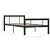 Schwarz-weißes Bettgestell Younger 100x200cm (Metall)