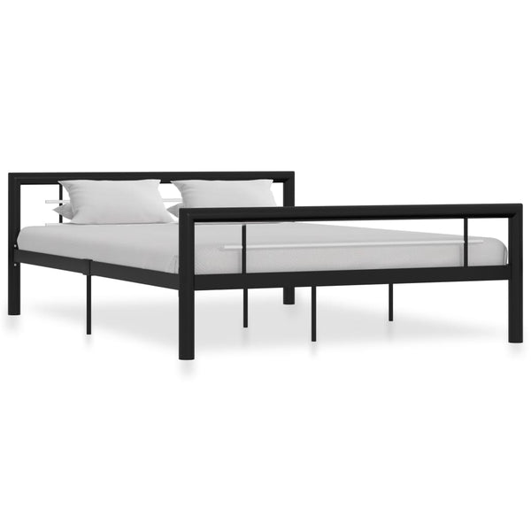 Schwarzes und weißes Bettgestell Younger 120x200cm (Metall)