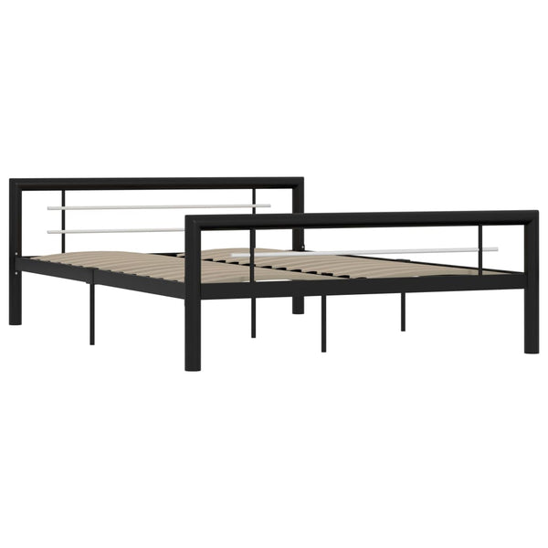 Bettgestell Younger Schwarz und Weiß 140x200cm (Metall)