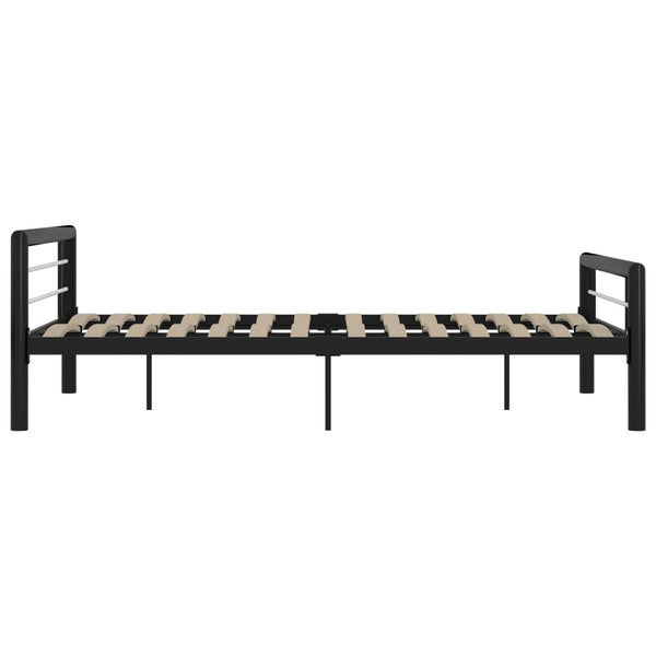 Bettgestell Younger Schwarz und Weiß 140x200cm (Metall)