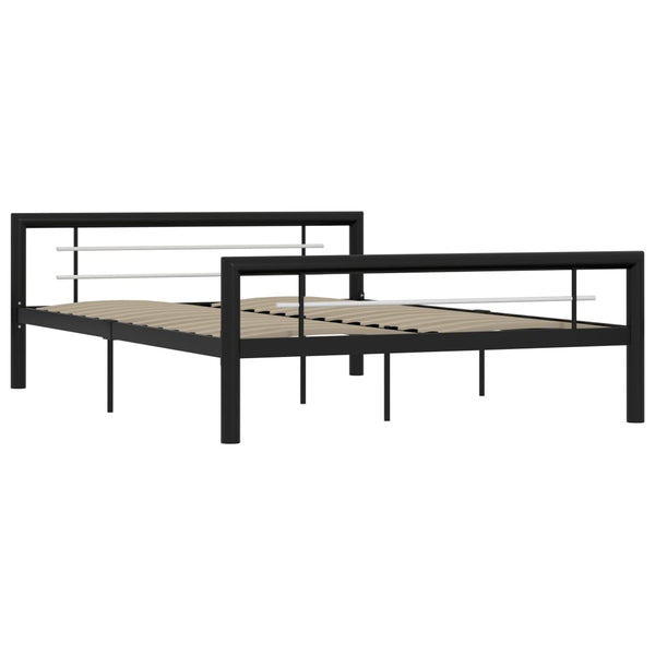 Schwarzes und weißes Bettgestell Younger 160x200cm (Metall)