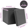 Graue Aufbewahrungsboxen mit Deckel Patesan 32x32x32cm (4er-Set Stoff)