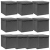 Graue Aufbewahrungsboxen mit Deckel Patesan 32x32x32cm (10 Stück Stoff)