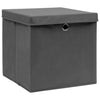 Graue Aufbewahrungsboxen mit Deckel Patesan 32x32x32cm (10 Stück Stoff)