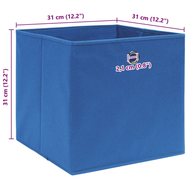 Blaue Aufbewahrungsboxen Patesan 32x32x32cm (4 Stück Stoff)