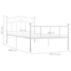 Weißes Bettgestell Nazlife 100x200cm (Metall)