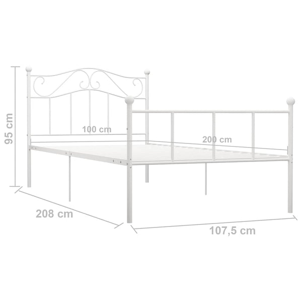 Weißes Bettgestell Nazlife 100x200cm (Metall)