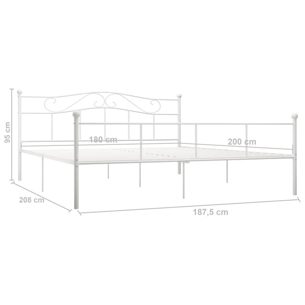 Weißes Bettgestell Nazlife 180x200cm (Metall)
