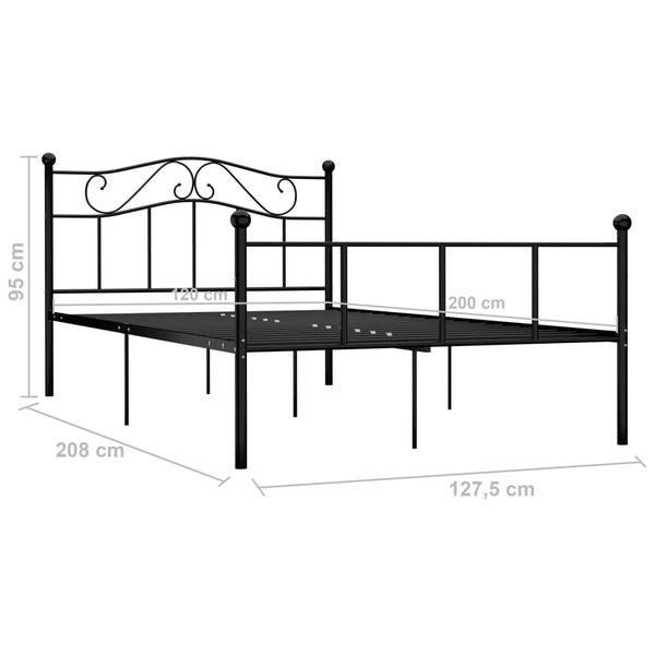 Schwarzes Bettgestell Nazlife 120x200cm (Metall)