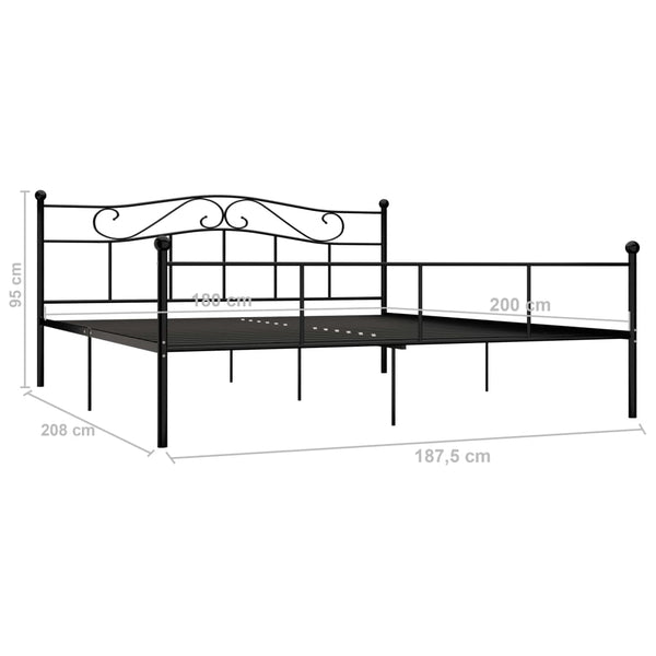 Schwarzes Bettgestell Nazlife 180x200cm (Metall)