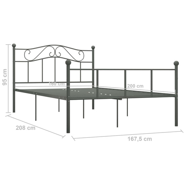 Graues Bettgestell Nazlife 160x200cm (Metall)