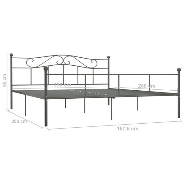 Grauer Bettrahmen Nazlife 180x200cm (Metall)