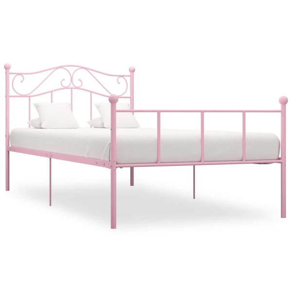 Pinkfarbenes Bettgestell Nazlife 90x200cm (Metall)