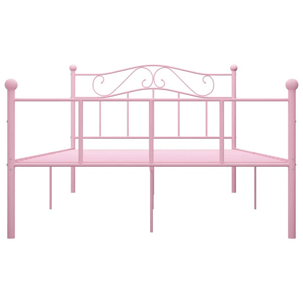 Pinkfarbener Bettrahmen Nazlife 140x200cm (Metall)