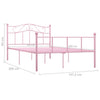 Pinkfarbener Bettrahmen Nazlife 140x200cm (Metall)