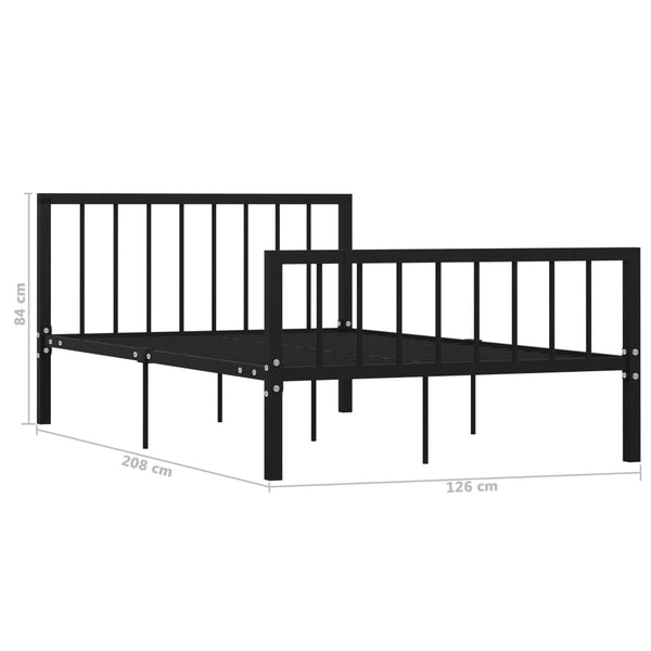 Schwarzes Bettgestell Iamandei 120x200cm (Metall)