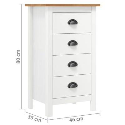 Hill Meruna Kommode weiß 46x35x80cm (Kiefer)